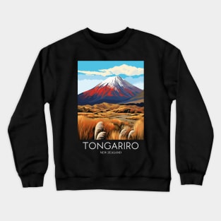 A Pop Art Travel Print of Tongariro National Park - New Zealand Crewneck Sweatshirt